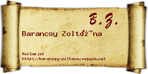 Barancsy Zoltána névjegykártya